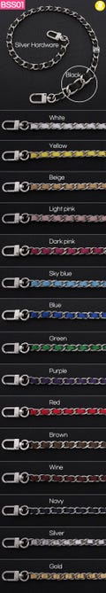 k-craft BSS01 Purse chain leather strap Silver Hardware handle shoulder crossbody handbag replacement product logo