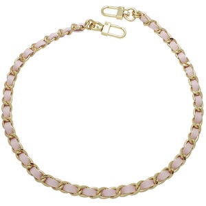 k-craft BSG01 Purse chain leather strap Gold with Pink handle shoulder crossbody handbag replacement