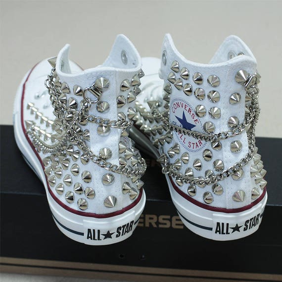 white converse with studs