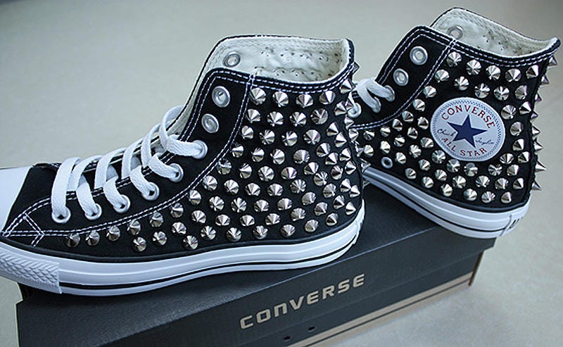 Genuine CONVERSE Black With Studs All-star Chuck Taylor - Etsy Canada