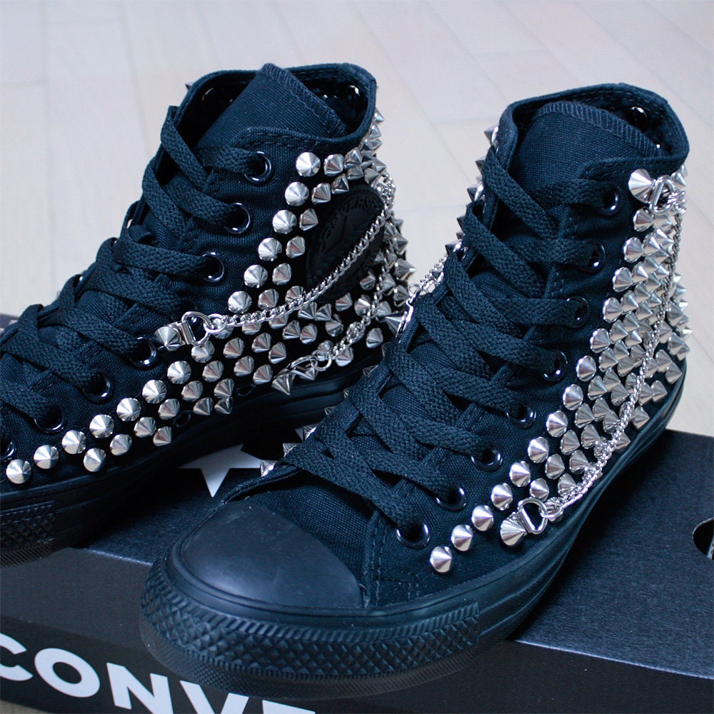 Converse monochrome black high tops hotsell