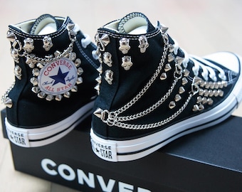 【極美品27cm】Converse Chuck Taylor ハイカット 黒 CHUCK TAYLOR LEATHER HI / チャックテイラー レザー HI