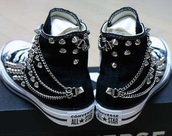 Studded CONVERSE Chucks Sneakers High Tops Black With Studs