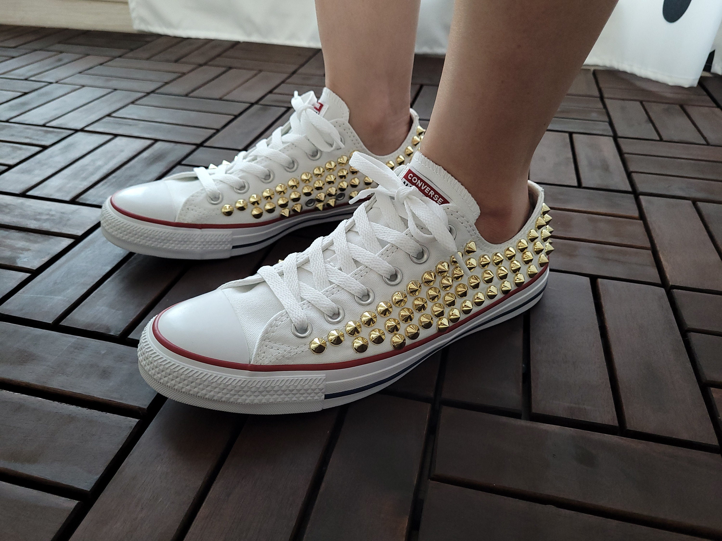 Zapatillas bajas originales CONVERSE All star con zapatillas con tachuelas doradas Autenticas de alta calidad Etsy Mexico