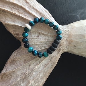Tiger eye and Lava stone bracelet