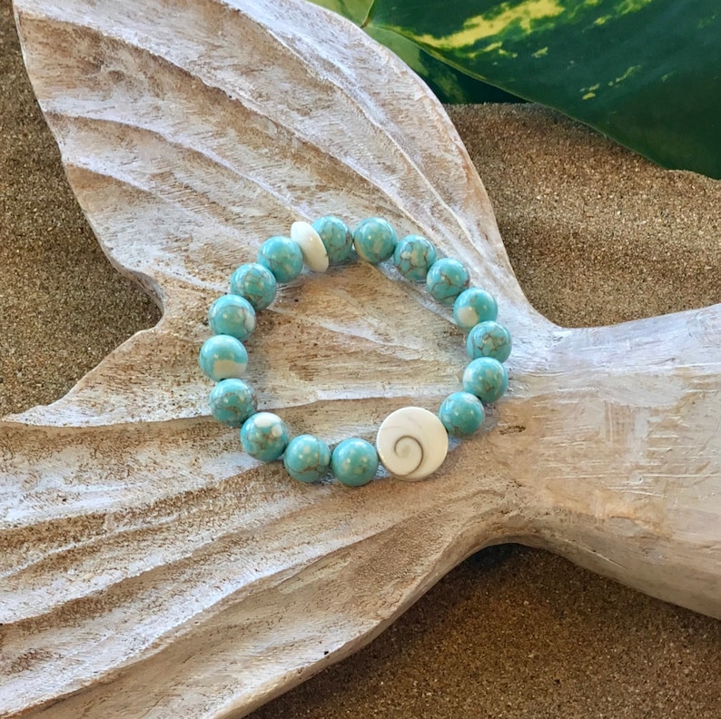 Made in Maui Turquoise & Shiva Eye Shellpuka Shell Closre - Etsy