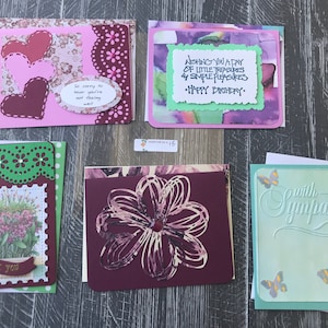 Handmade w matching envelopes Each unique with added bling 5 cards for 8 dollars Sympathy Cards Item 21 embossing and embellishments.