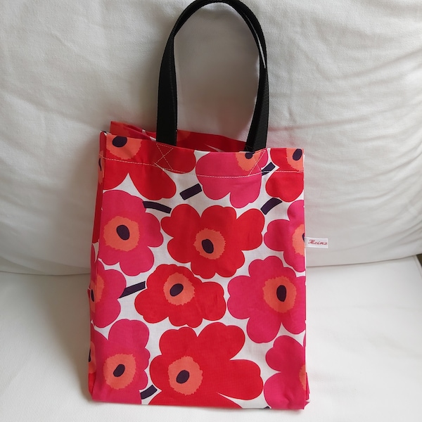 Einkaufstasche - Rot-weiße Blumen
