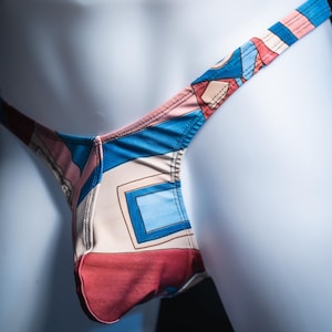 Mens Spandex Thong Art Deco