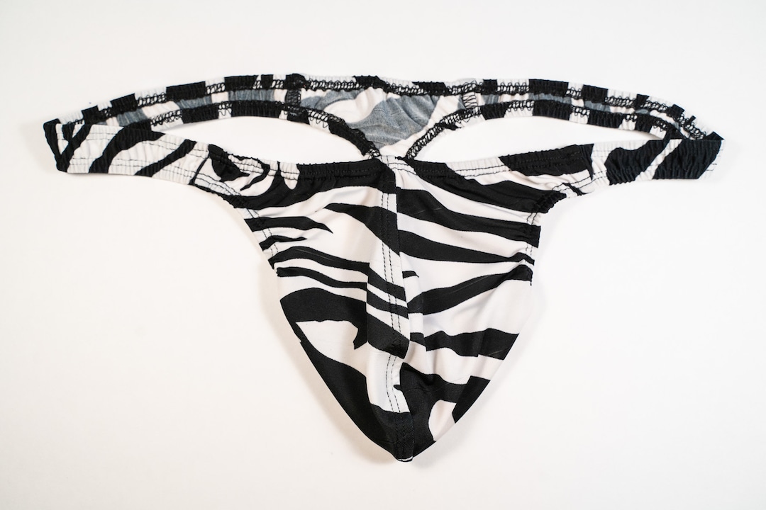 Mens Thong Underwear Zebra Etsy