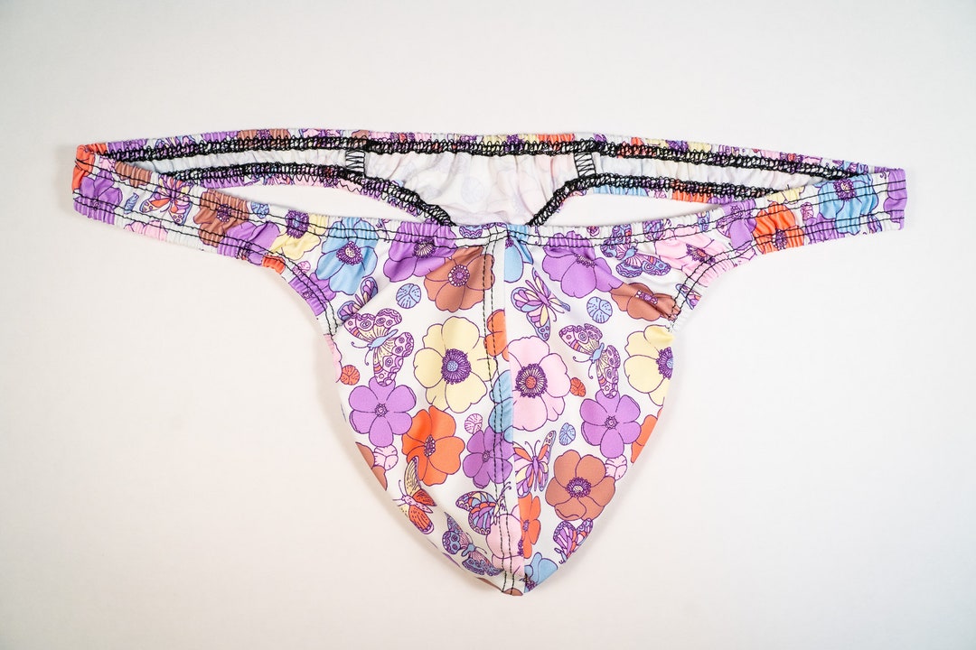 Mens Thong Underwear Butterflies and Flowers Etsy