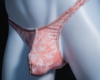 Mens Thong Underwear Soft Pink Floral