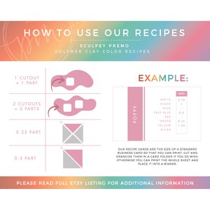 Sculpey Premo Polymer Clay Color Recipe example instructions
