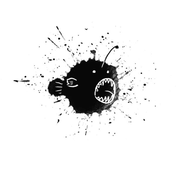 Inkblot Angler Fish Giclée Print