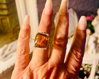 sterling silver gemstone ring