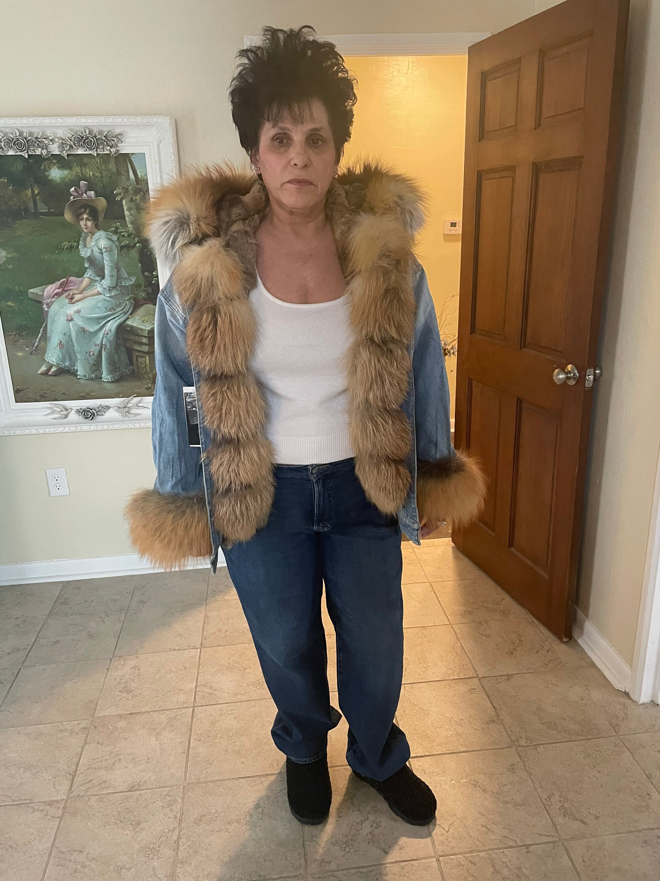 Fox Fur Denim Jacket - Etsy