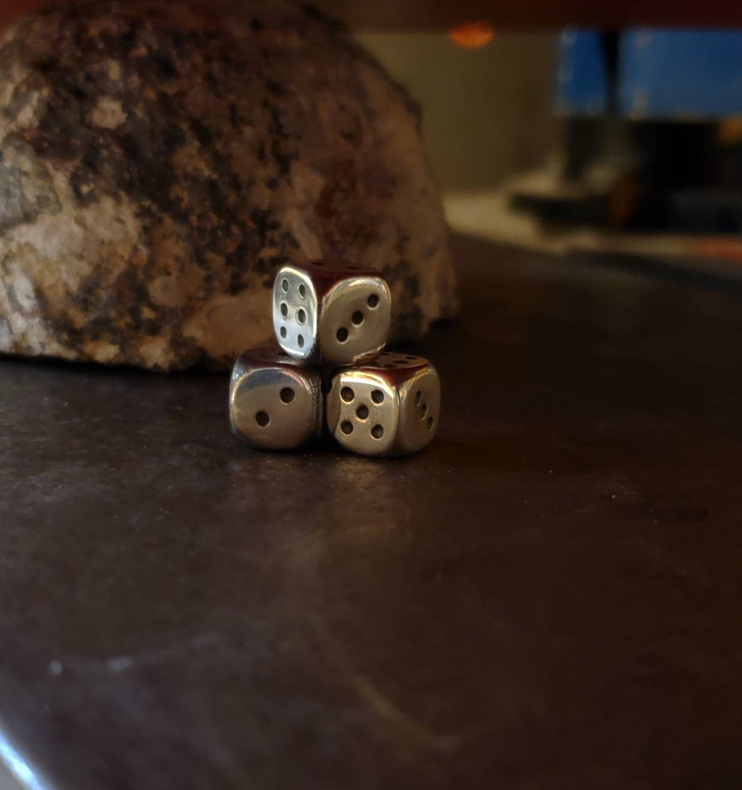 Solid Sterling Silver Dice proper Weight Set of 3 Etsy