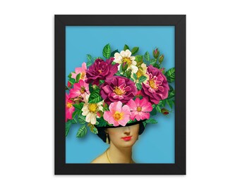 Flower Woman Surreal Framed poster