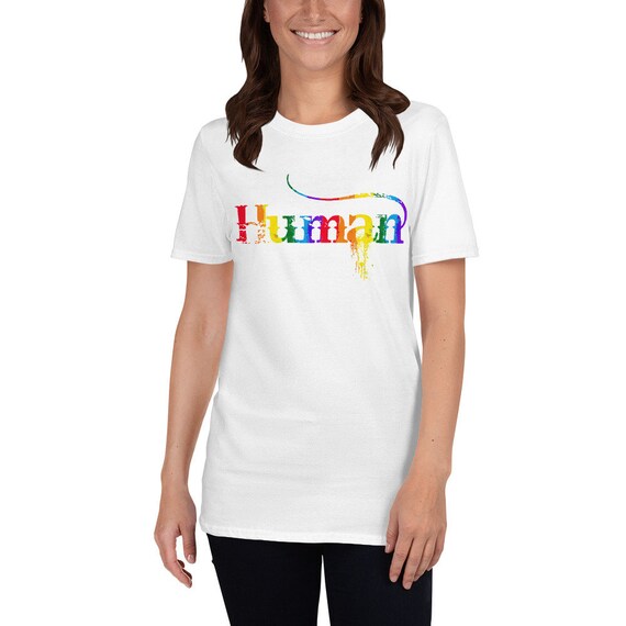 Human LBGTQ Rainbow T-shirt Tee Tees 
