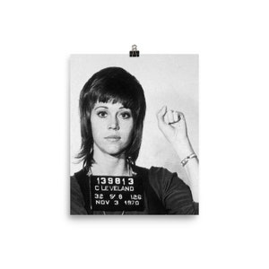 Jane Fonda Mug Shot Vertical Poster