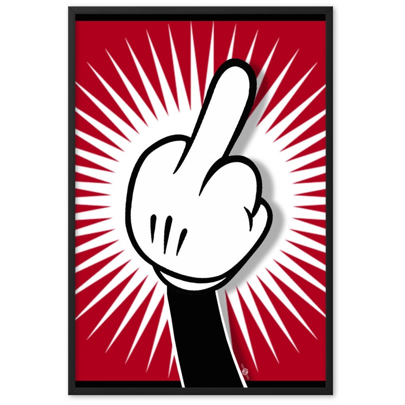 Cartoon Finger Framed matte paper poster