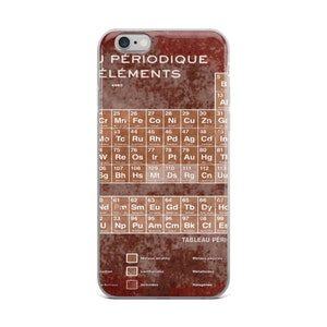 Tabla periódica de Tableau Periodiques de los elementos Vintage Gráfico Ciencia iPhone Caso