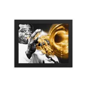 Louis Armstrong Trumpet Music Musician Jazz Framed photo paper poster