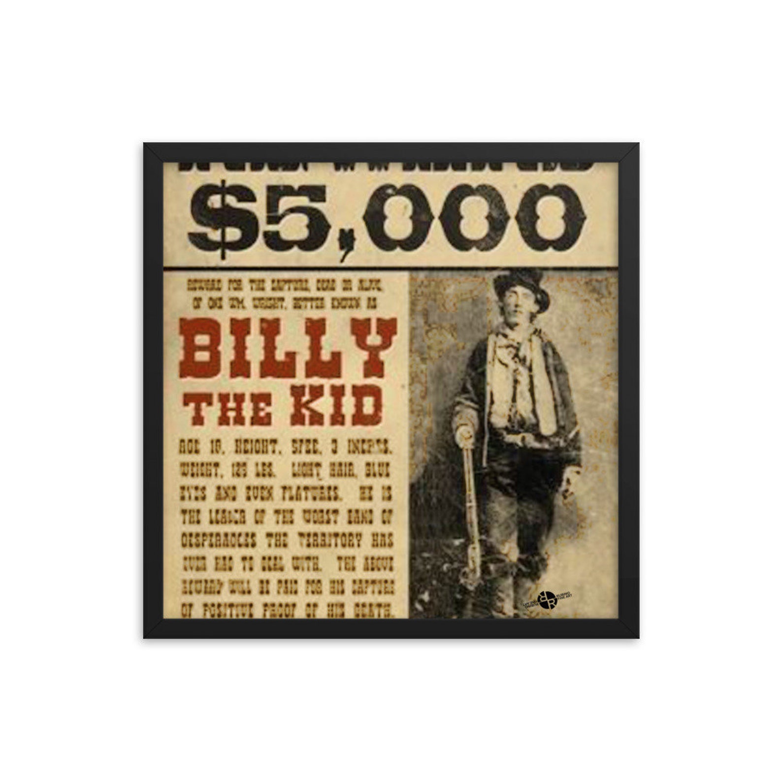 Billy The Kid Mug Shot Wanted Poster Mugshot West Cowboy Vintage Framed billy-the-kid-mug-shot-wanted-poster-mugshot-west-cowboy-vintage-framed