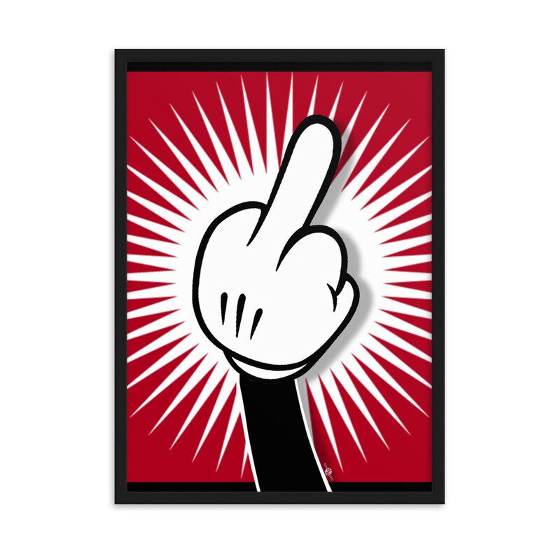 Cartoon Finger Framed matte paper poster