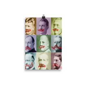Mustaches Lover Retro Photo Funny Enhanced Matte Paper Poster (cm)