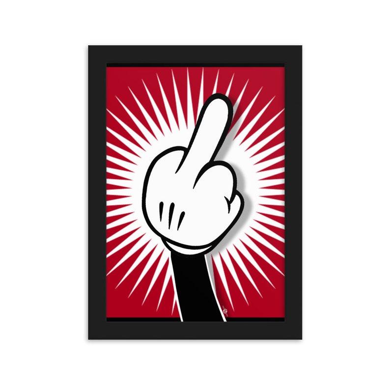 Cartoon Finger Framed matte paper poster