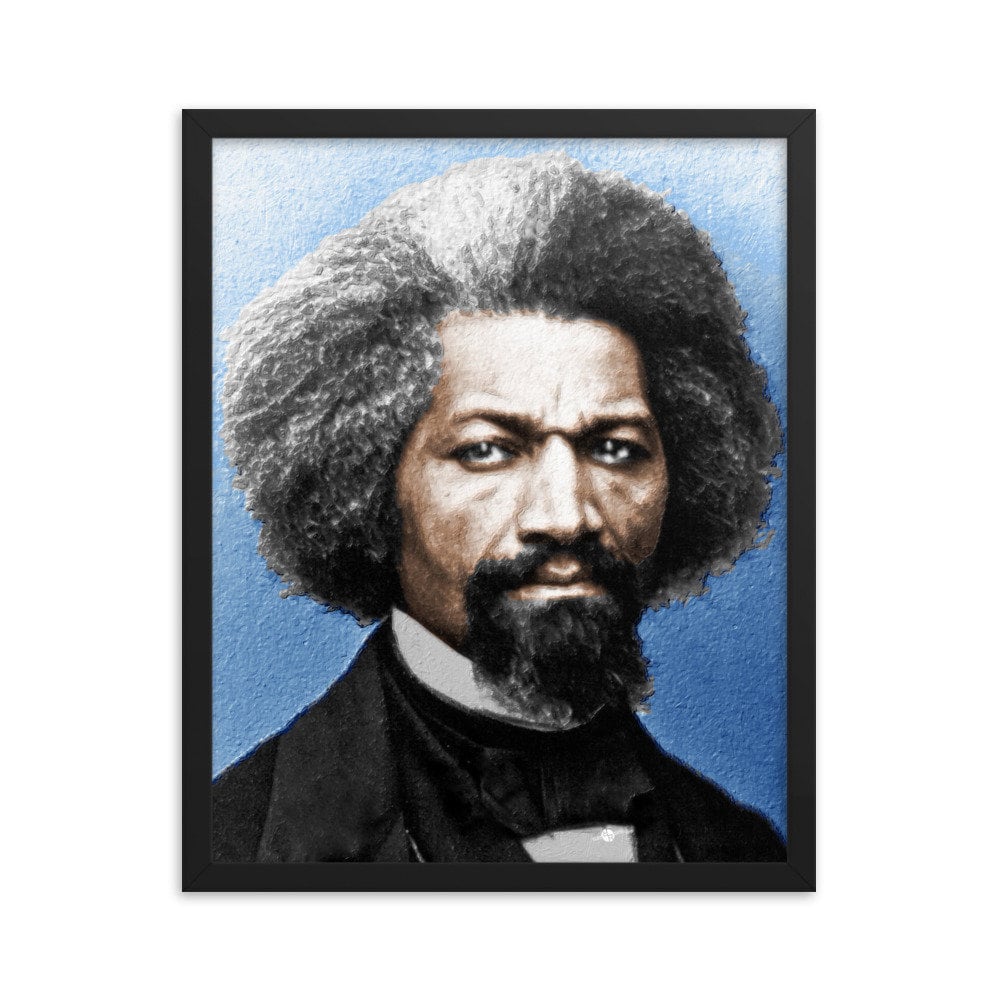 Frederick Douglass Painting in Color Enhanced Matte Paper Framed Poster