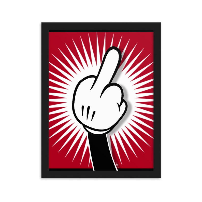 Cartoon Finger Framed matte paper poster