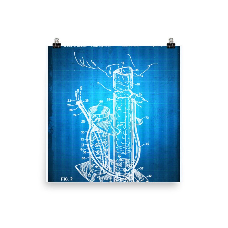 Bong Patent Blueprint Drawing Photo paper poster