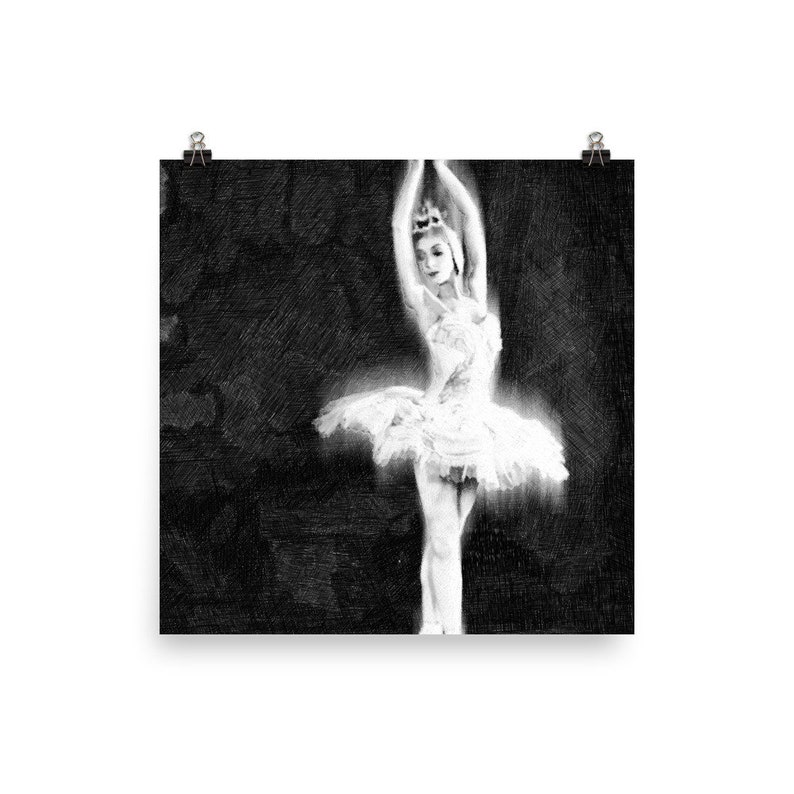 Ballet Dancer Extended Black and White Dancing Dance Love Etsy