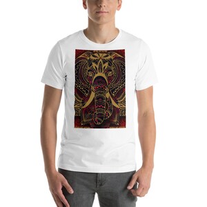 Rubino Zen Elephant Red Short-Sleeve Unisex T-Shirt Poster