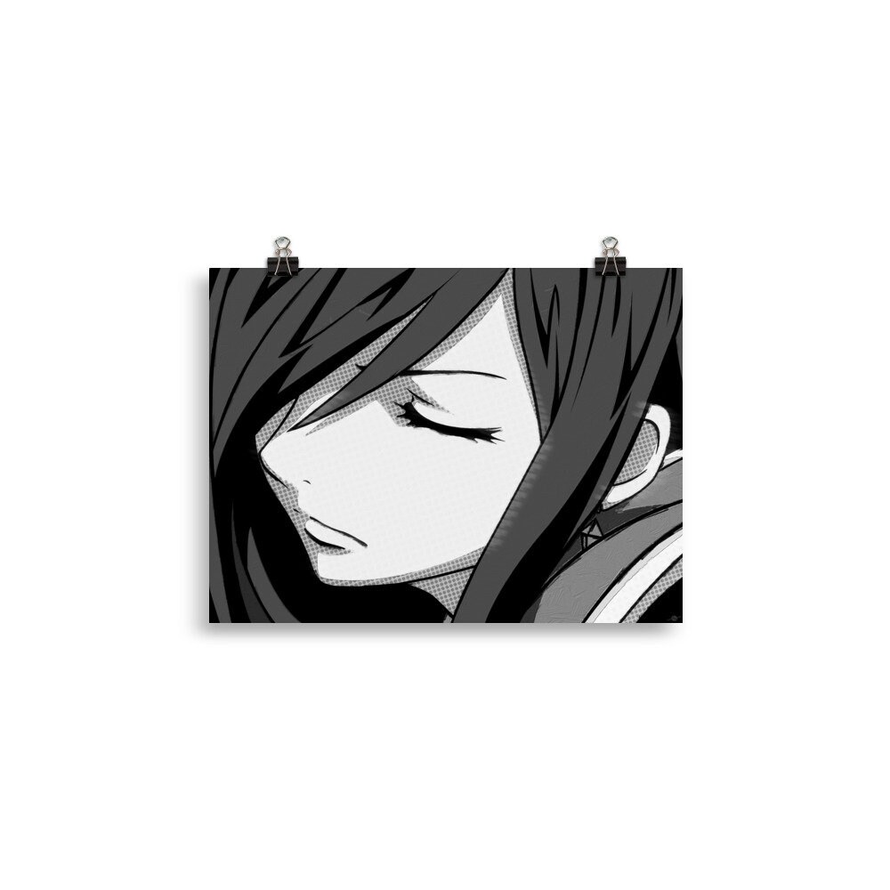 Anime Girl Black and White Poster - Etsy Anime Girl Black and White Poster - Etsy