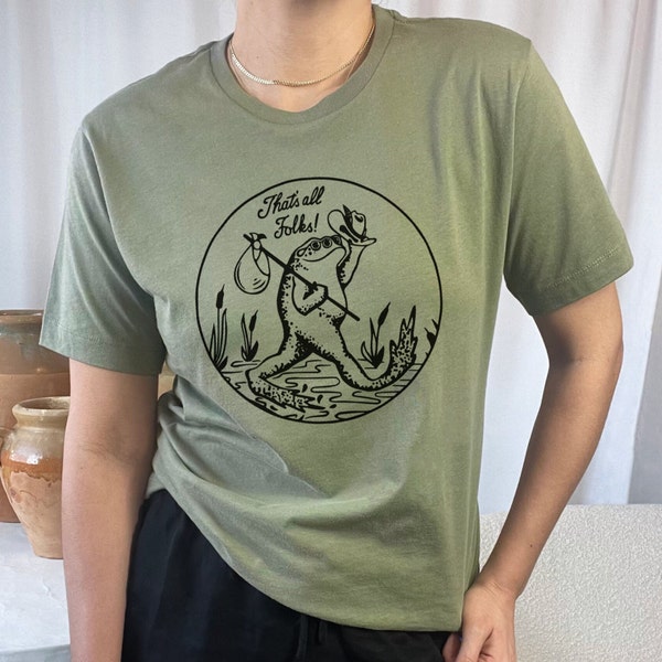 Thats All Folks Shirt // Eco Friendly Shirt // Vintage Shirts // Graphic Tees // Alternative Apparel Unisex Tee // Retro Shirt