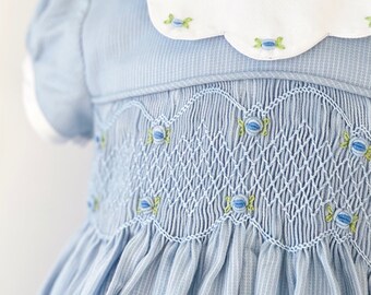Chloe Smocked Dress Baby Girl Child Cotton Red Plaid Etsy