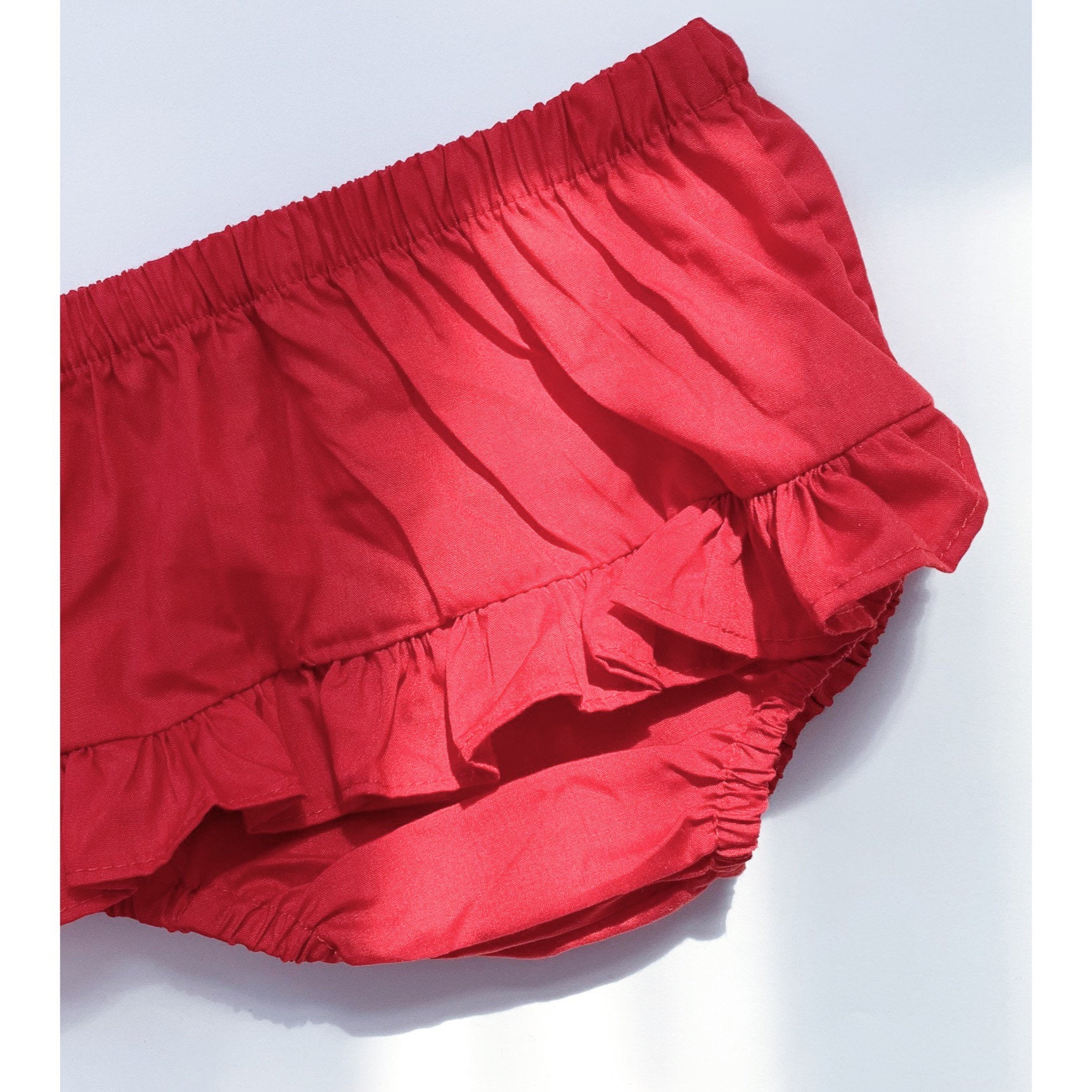 Ruffled Baby Bloomer Red