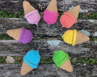 Gehaakte ijsjes sleutelhanger | Handgemaakte tashanger & rugzakaccessoire