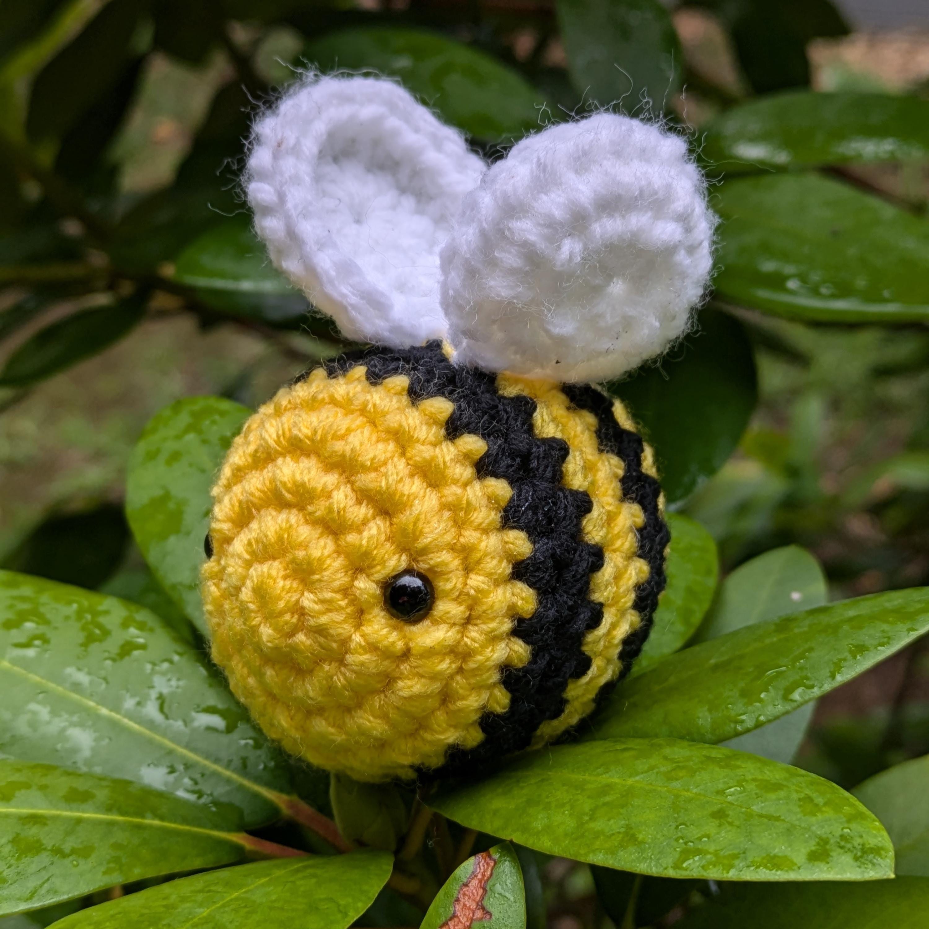 Tiny Bumblebee Crochet Plush - Handmade Amigurumi Bee - Stuffed Animal Toy