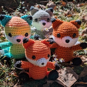 Crochet Fox Plush - Handmade Amigurumi Stuffed Animal - Seasonal Colors Spring Summer Fall Winter Fox Toy
