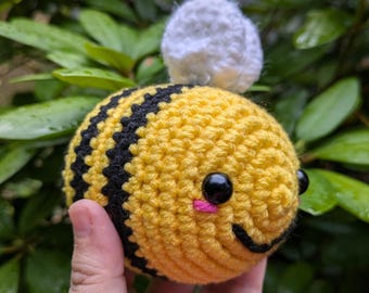 Large Crochet Bumblebee Plush - Handmade Amigurumi Bee - Stuffed Animal Toy