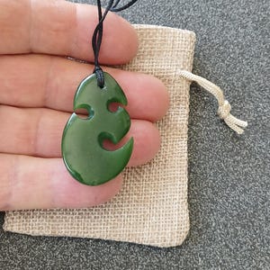 Greenstone Koru Necklace New Zealand handcrafted Pounamu Jade , symbolizes new beginnings and hope