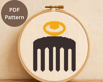 Cross Stitch Pattern Adinkra Symbol, Minimalist African Embroidery PDF, Boho Wall Decor Gift, Beginner Friendly, Duafe