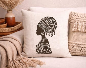 African Woman Cross Stitch Pattern, Black Girl Art, Minimalist Afrocentric Decor, Beginner friendly, Digital Download