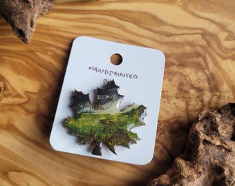 Handmade Pin, Maple Leaf Pins, Handpainted Pin