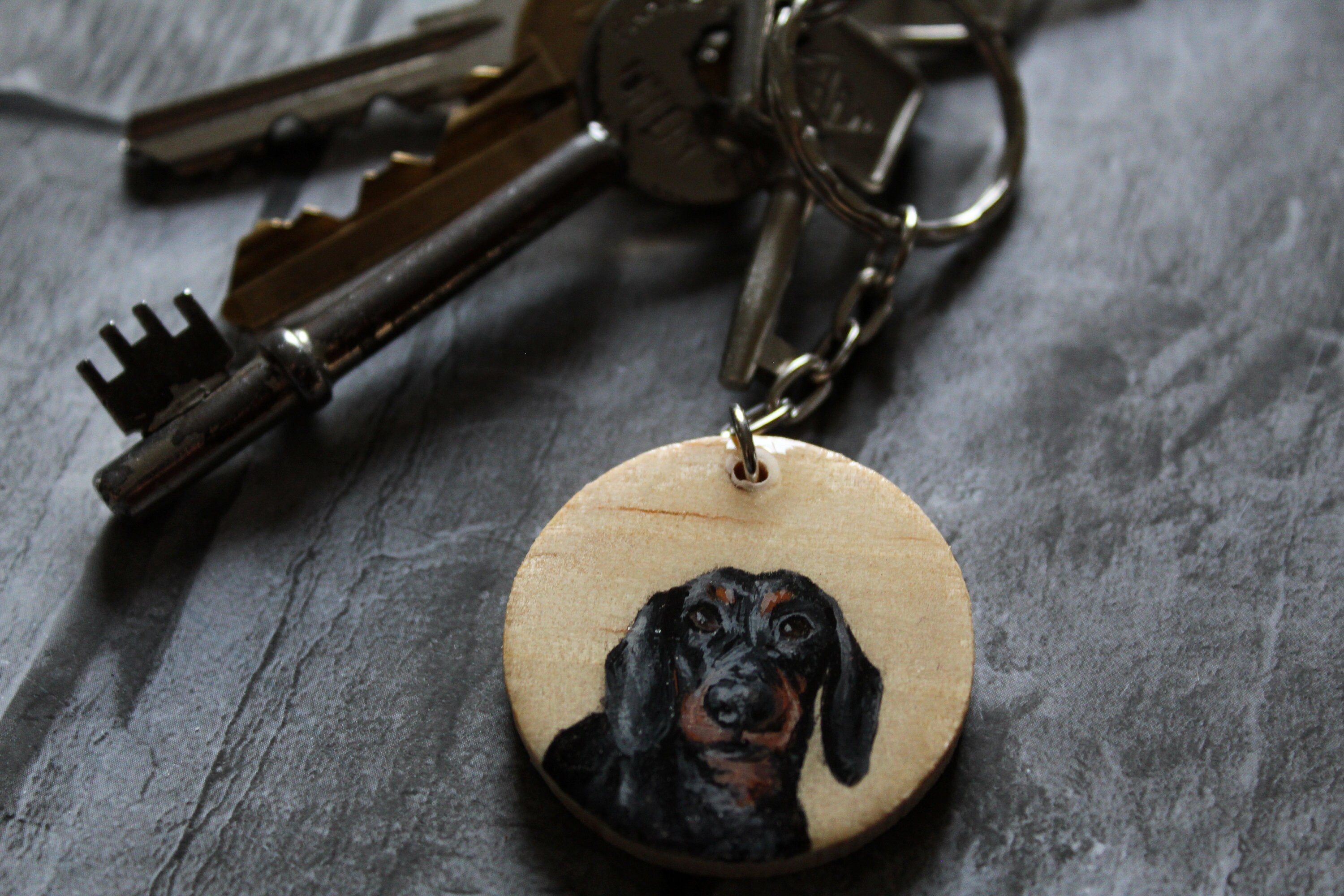 Custom Pet Portrait Keyring // Pet keychain, Personalised pet keyring, Customised pet keyring, Painted pet keyring, Dog keyring, Cat keyring