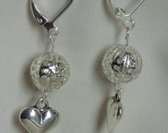 boucles d'oreilles romantiques couleur argent